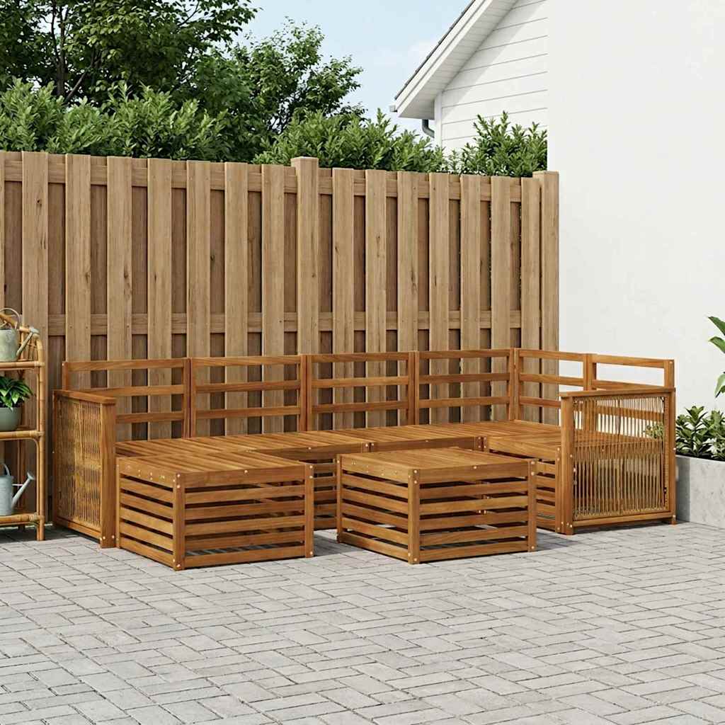 vidaXL Outdoor Sofa Set 7 pcs Natural 59 x 59 x 37 cm 1
