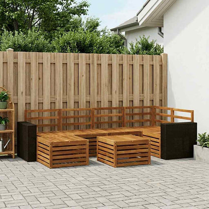 vidaXL Outdoor Sofa Set 7 pcs Natural Polyester 1