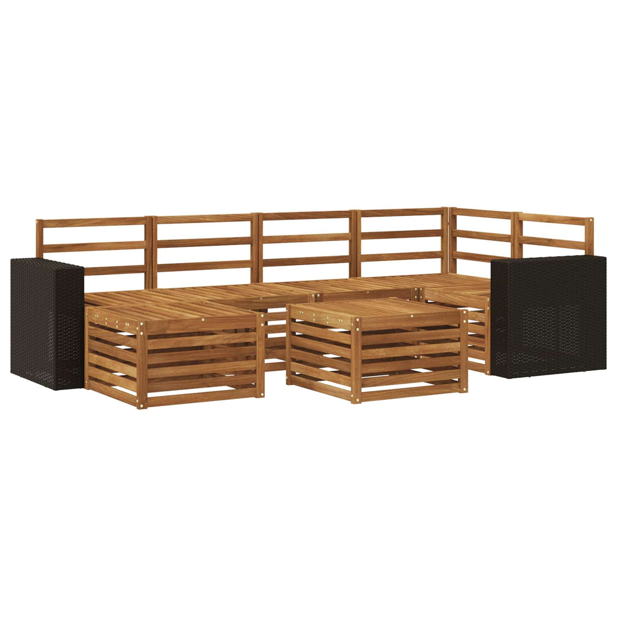 vidaXL Outdoor Sofa Set 7 pcs Natural Polyester 2