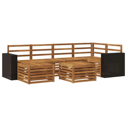 vidaXL Outdoor Sofa Set 7 pcs Natural Polyester 2