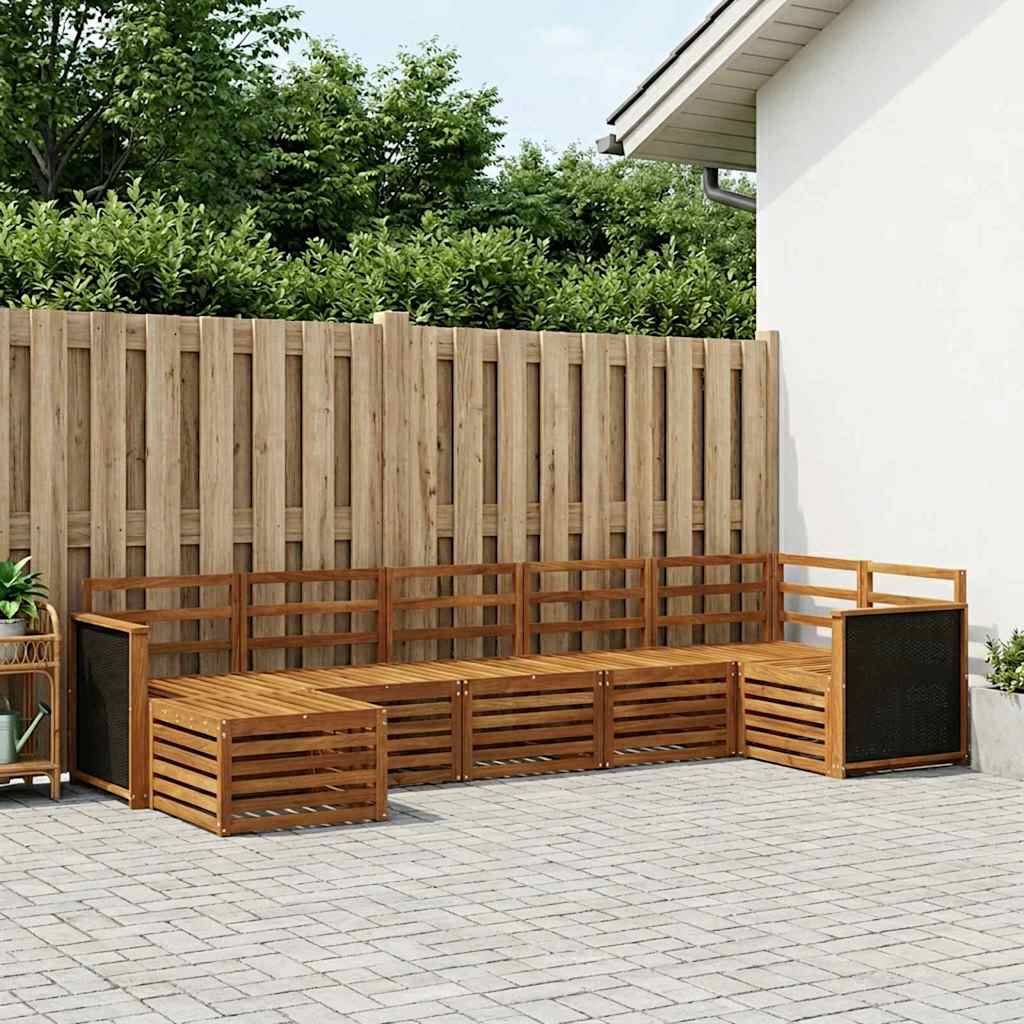 vidaXL Outdoor Sofa Set 7 pcs Natural