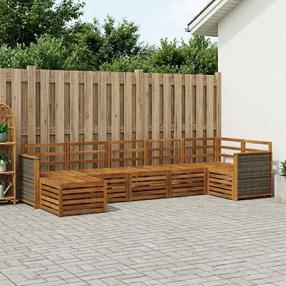 vidaXL Outdoor Sofa Set 7 pcs Natural