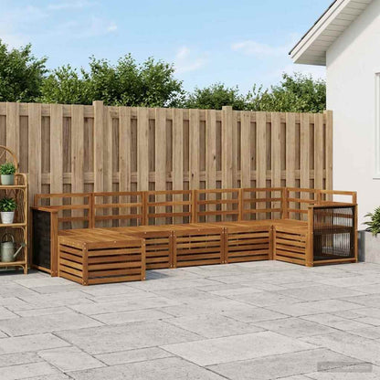 vidaXL Outdoor Sofa Set 7 pcs Natural
