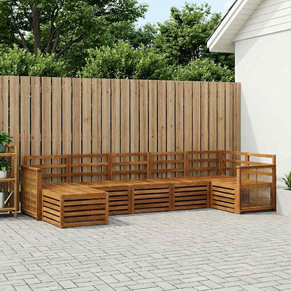 vidaXL Outdoor Sofa Set 7 pcs Natural