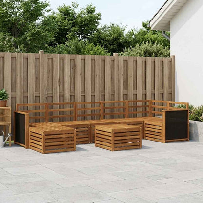 vidaXL Outdoor Sofa Set 8 pcs 8-Seaters Natural Solid Acacia Wood 1