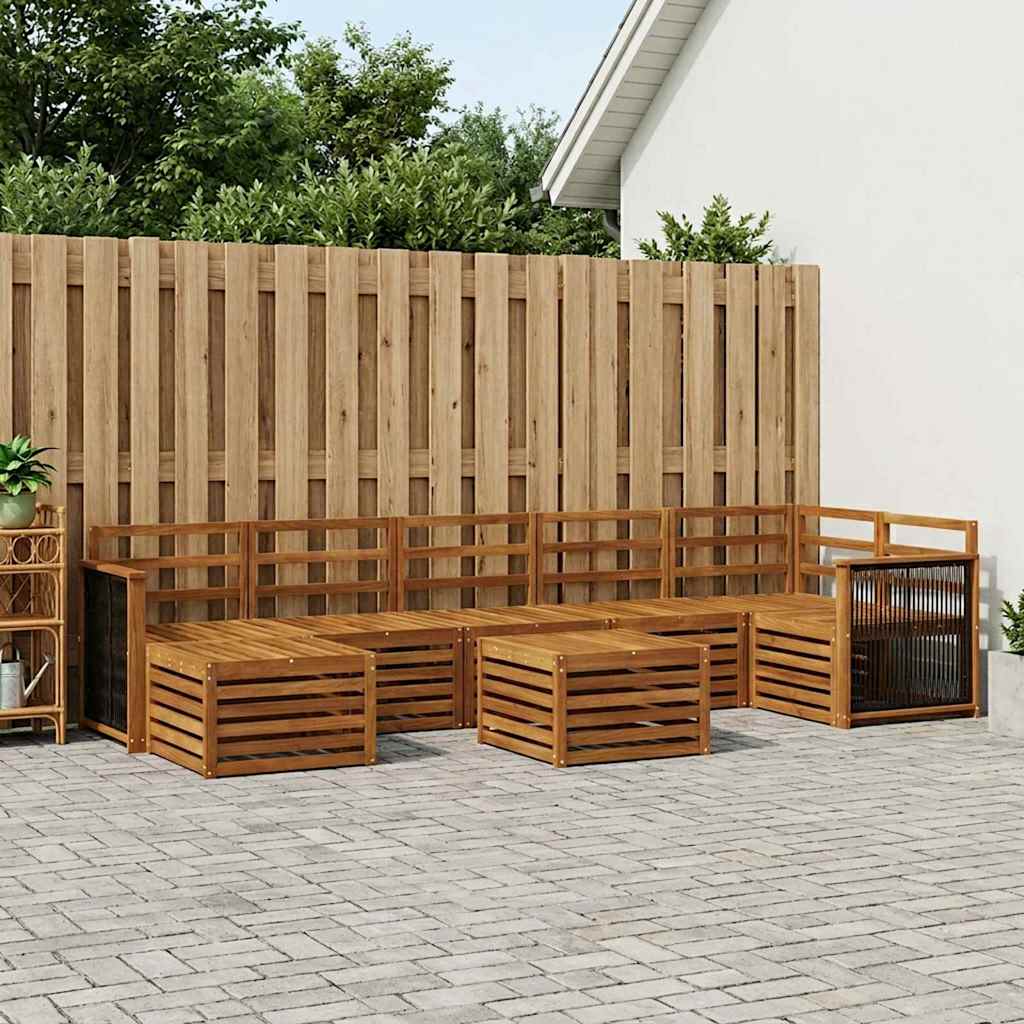 vidaXL Outdoor Sofa Set 8 pcs 8-Seaters Natural Solid Acacia Wood 1