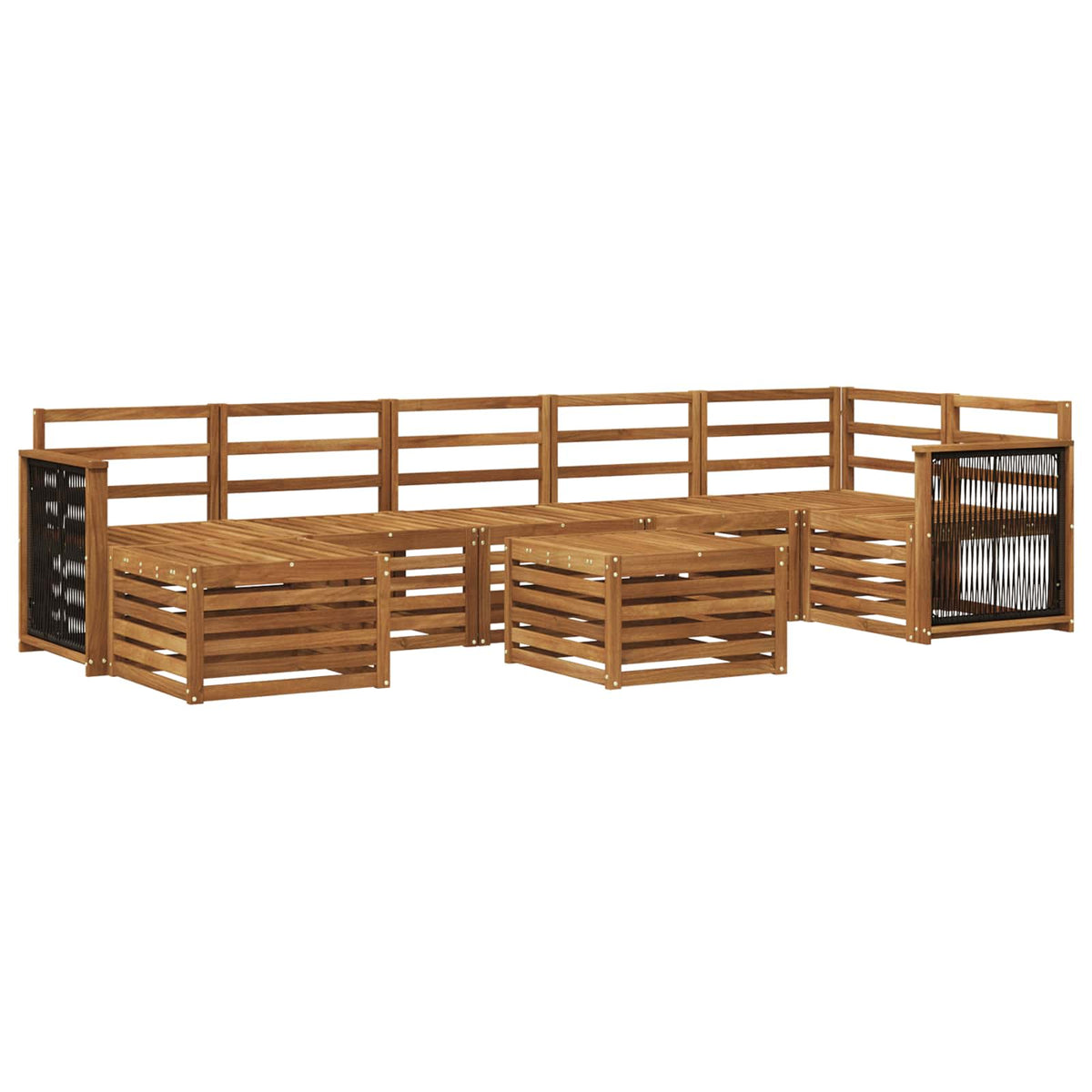 vidaXL Outdoor Sofa Set 8 pcs 8-Seaters Natural Solid Acacia Wood 2