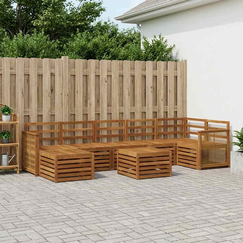 vidaXL Outdoor Sofa Set 8 pcs 8-Seaters Natural Solid Acacia Wood 1