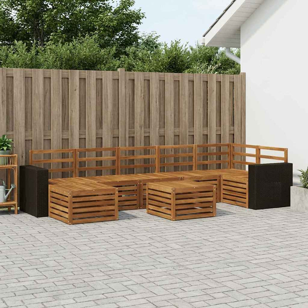 vidaXL Outdoor Sofa Set 8 pcs Natural Solid Acacia Wood