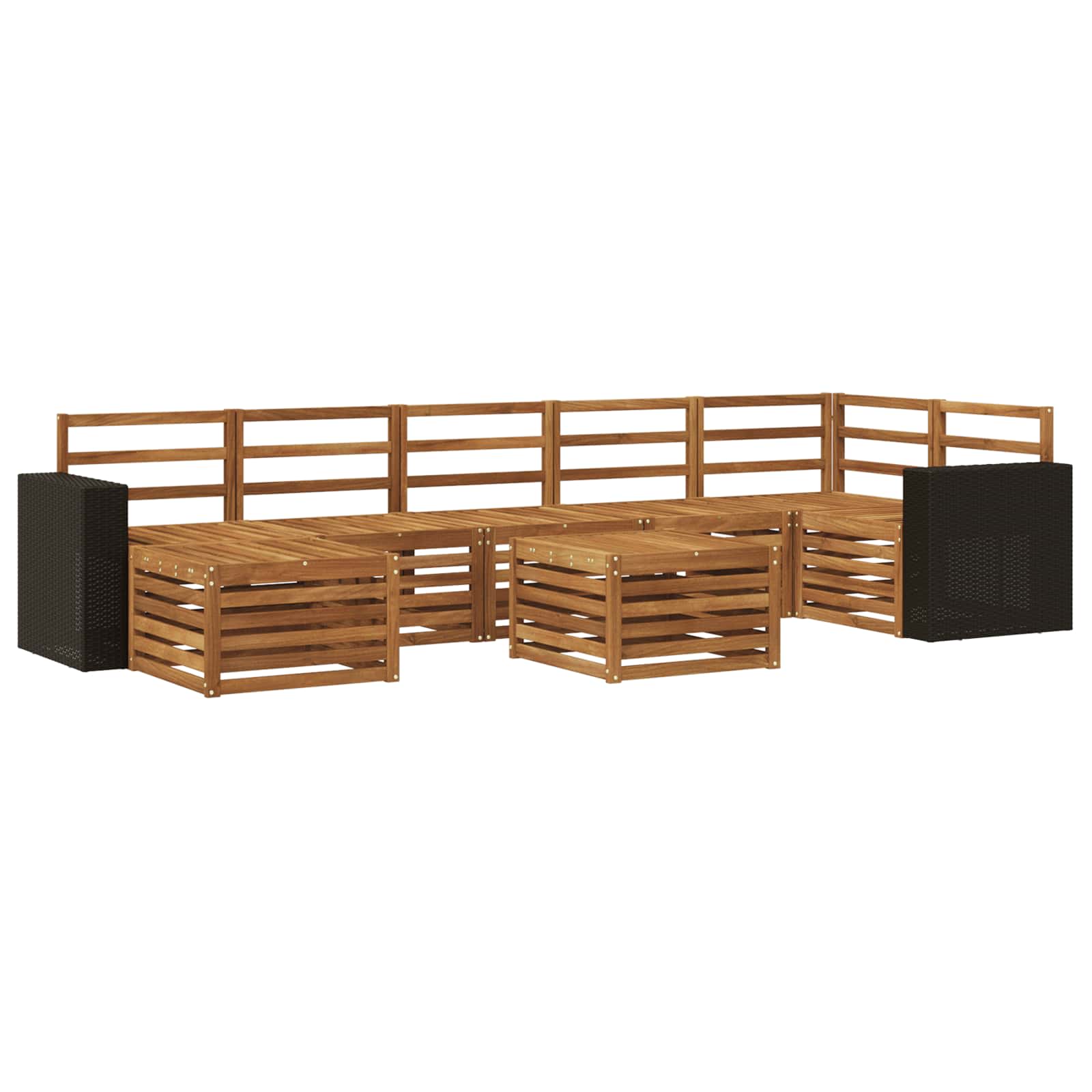 vidaXL Outdoor Sofa Set 8 pcs Natural Solid Acacia Wood 2