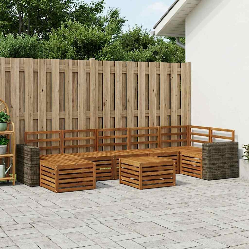 vidaXL Outdoor Sofa Set 8 pcs Natural Solid Acacia Wood 1