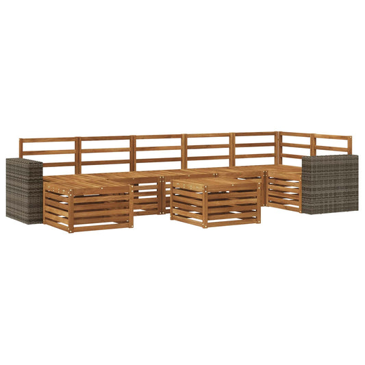 vidaXL Outdoor Sofa Set 8 pcs Natural Solid Acacia Wood 2