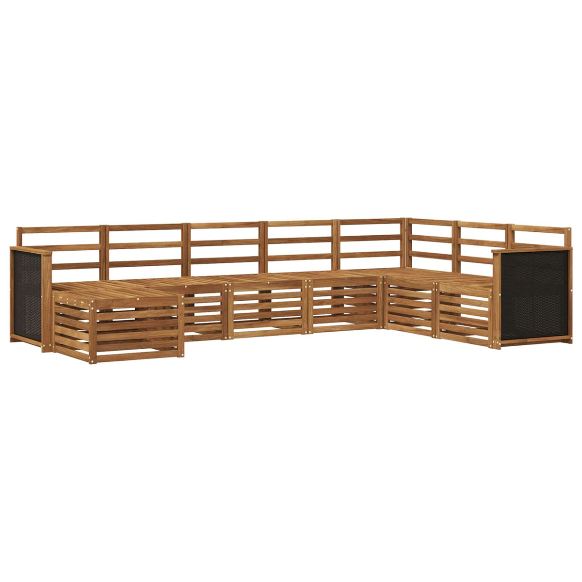 vidaXL Outdoor Sofa Set 8 pcs 8-Seaters Natural Solid Acacia Wood 3