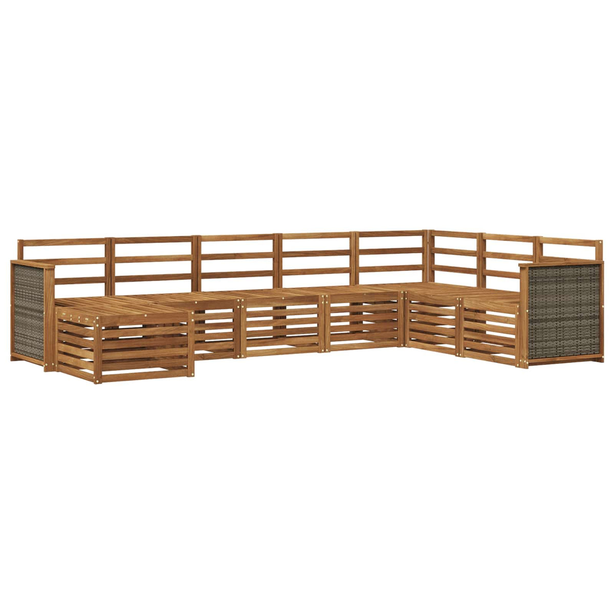 vidaXL Outdoor Sofa Set 8 pcs 8-Seaters Natural Solid Acacia Wood 3