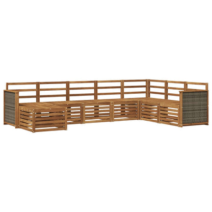 vidaXL Outdoor Sofa Set 8 pcs 8-Seaters Natural Solid Acacia Wood 3