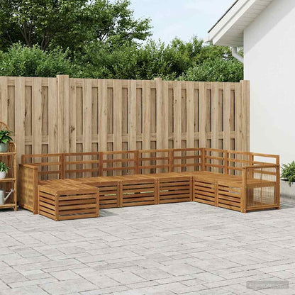 vidaXL Outdoor Sofa Set 8 pcs 8-Seaters Natural Solid Acacia Wood 1