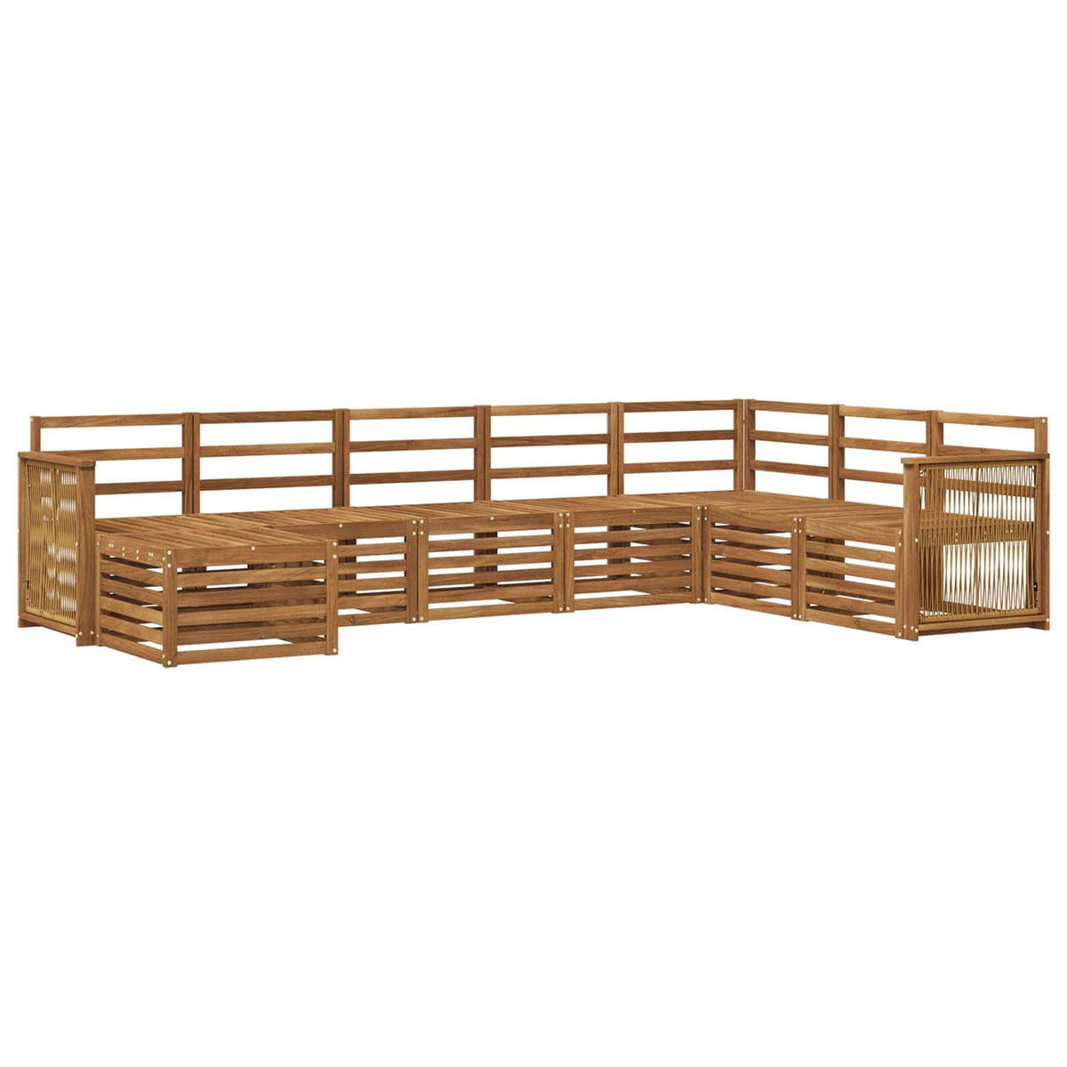 vidaXL Outdoor Sofa Set 8 pcs 8-Seaters Natural Solid Acacia Wood 2