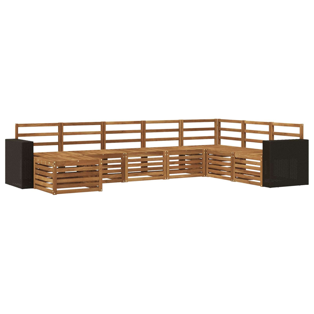 vidaXL Outdoor Sofa Set 8 pcs 8-Seaters Natural Solid Acacia Wood 2