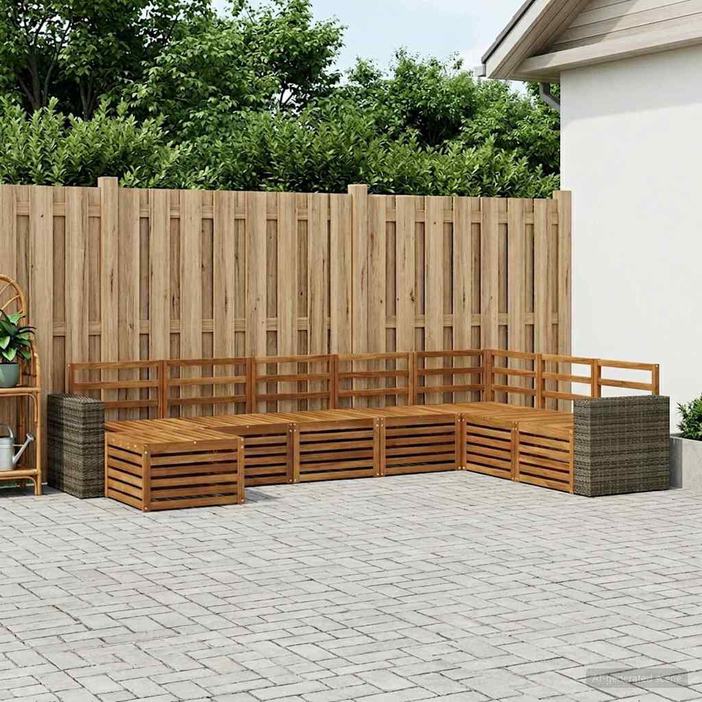 vidaXL Outdoor Sofa Set 8 pcs 8-Seaters Natural Solid Acacia Wood 1