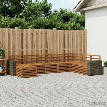 vidaXL Outdoor Sofa Set 8 pcs 8-Seaters Natural Solid Acacia Wood 1