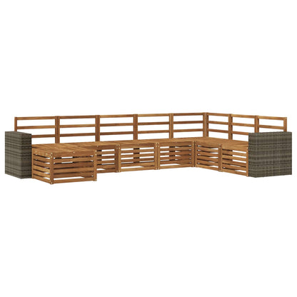 vidaXL Outdoor Sofa Set 8 pcs 8-Seaters Natural Solid Acacia Wood 2