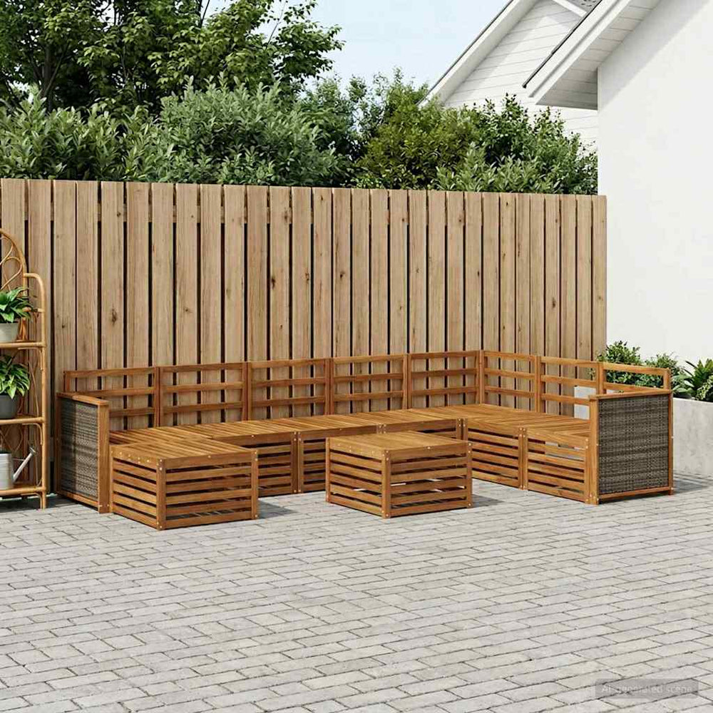 vidaXL Outdoor Sofa Set 7 pcs Natural Solid Acacia Wood