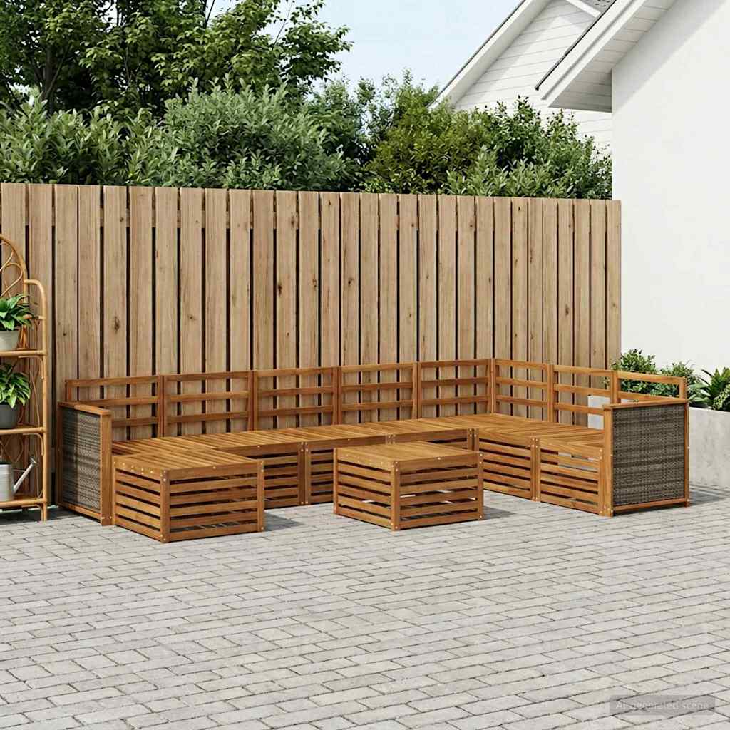 vidaXL Outdoor Sofa Set 7 pcs Natural Solid Acacia Wood 1
