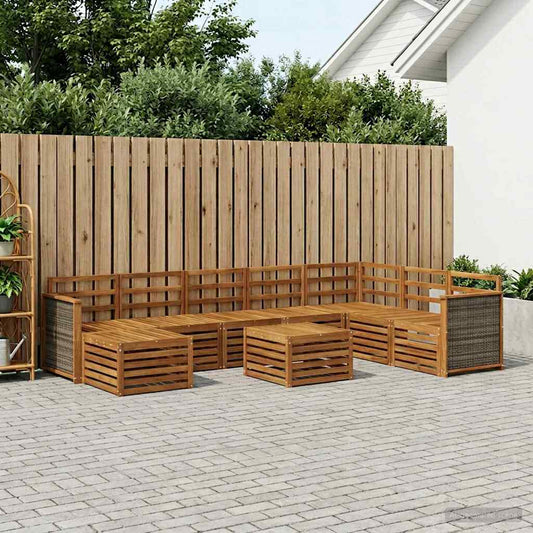 vidaXL Outdoor Sofa Set 7 pcs Natural Solid Acacia Wood 1