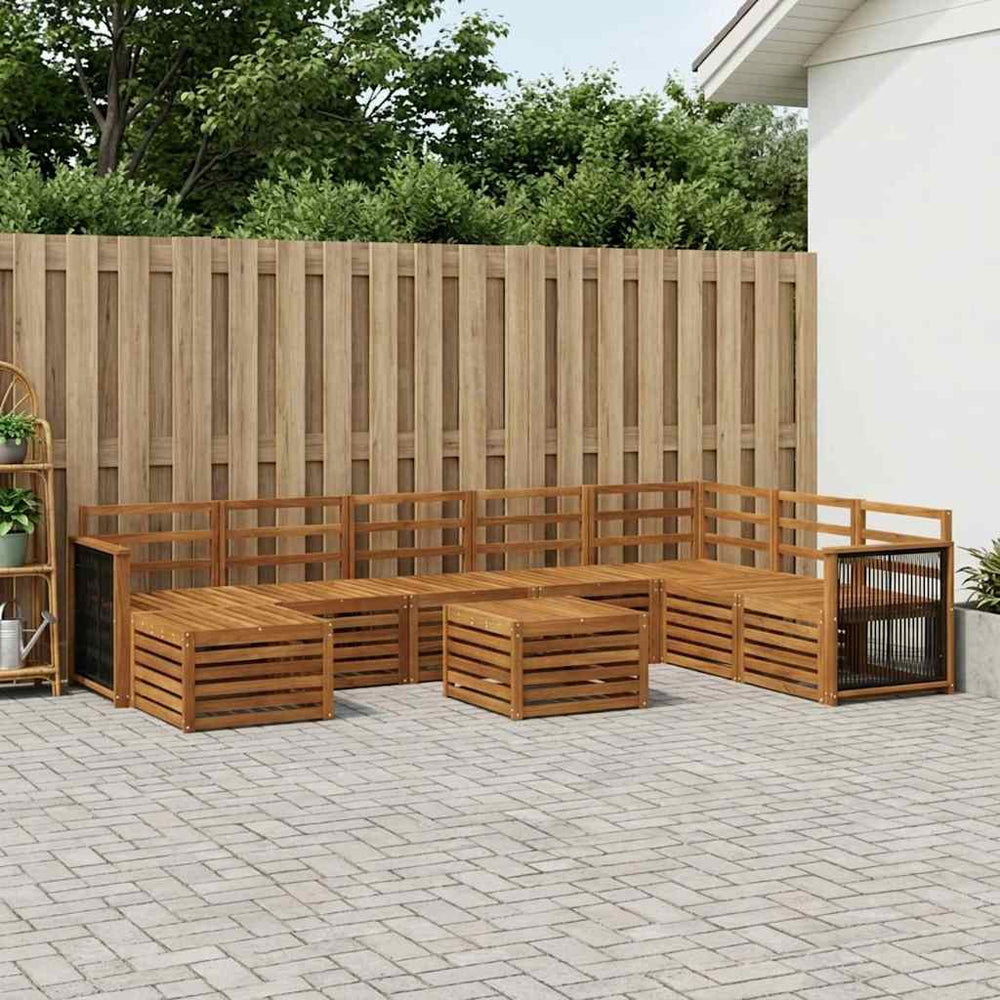 vidaXL Outdoor Sofa Set 7 pcs Natural Solid Acacia Wood