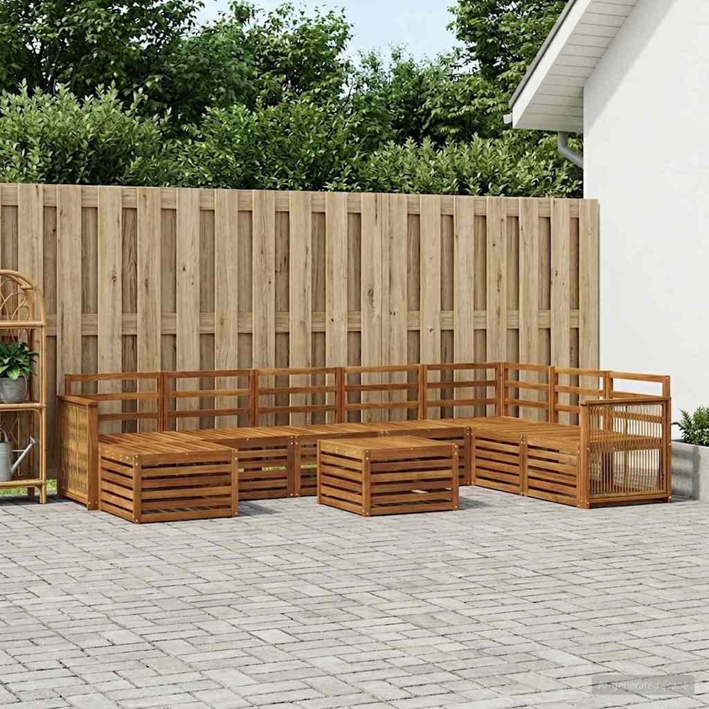 vidaXL Outdoor Sofa Set 7 pcs Natural Solid Acacia Wood 1