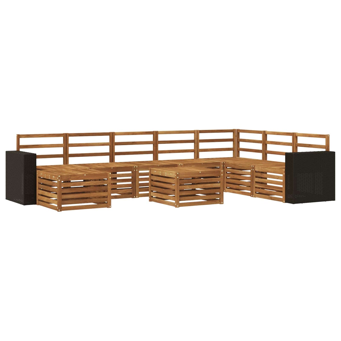 vidaXL Outdoor Sofa Set 9 pcs Natural Solid Acacia Wood 2