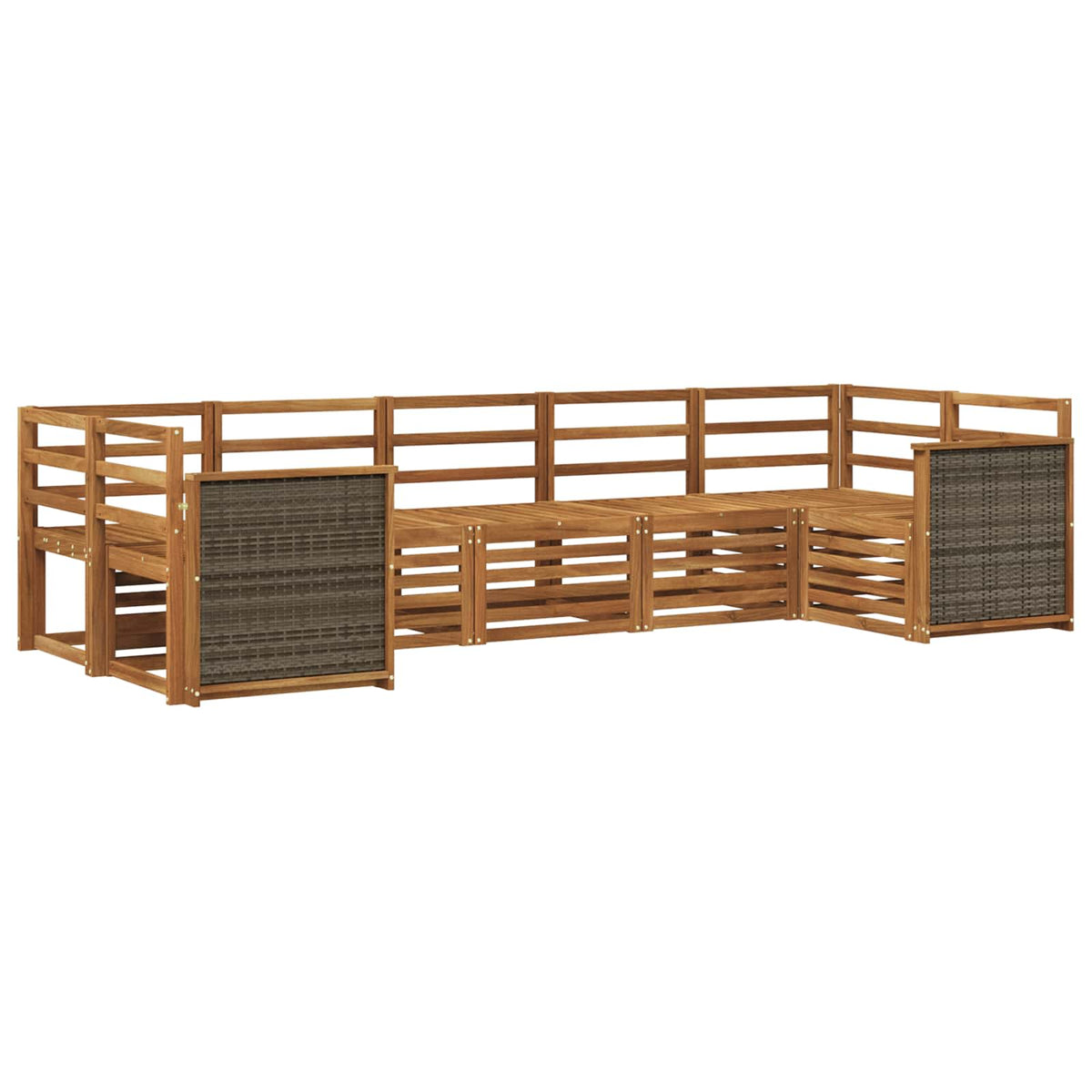 vidaXL Outdoor Sofa Set 7 pcs 7-Seaters Natural Solid Acacia Wood 2