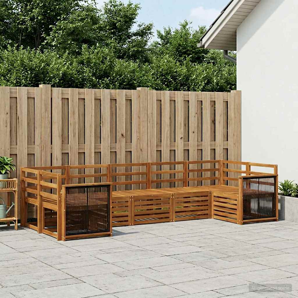vidaXL Outdoor Sofa Set 7 pcs 7-Seaters Natural Solid Acacia Wood 1