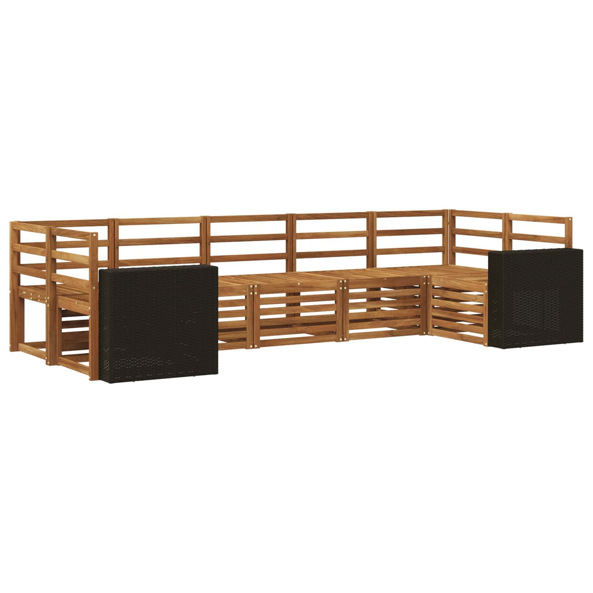 vidaXL Outdoor Sofa Set 7 pcs 7-Seaters Natural Solid Acacia Wood 2