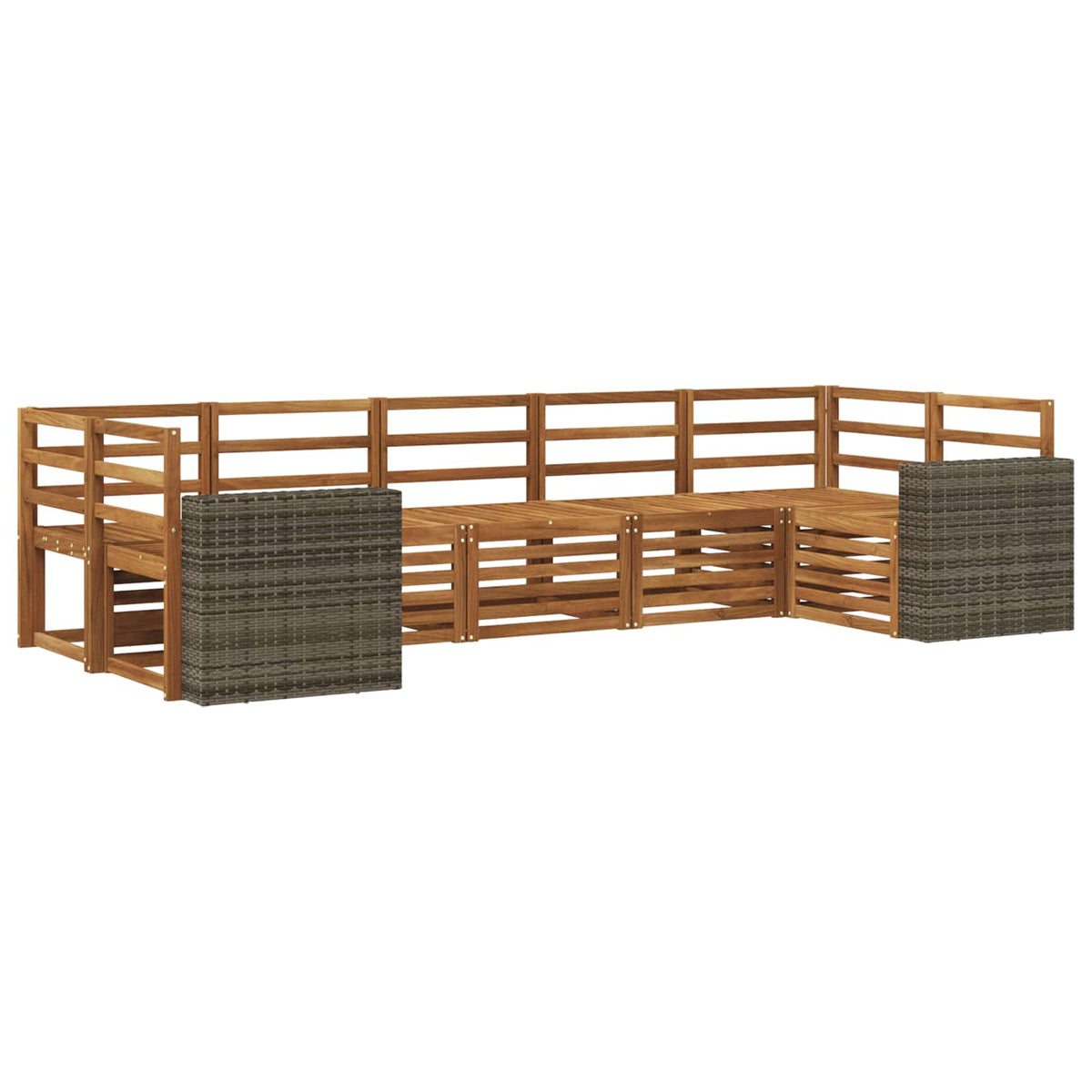 vidaXL Outdoor Sofa Set 7 pcs 7-Seaters Natural Solid Acacia Wood 2