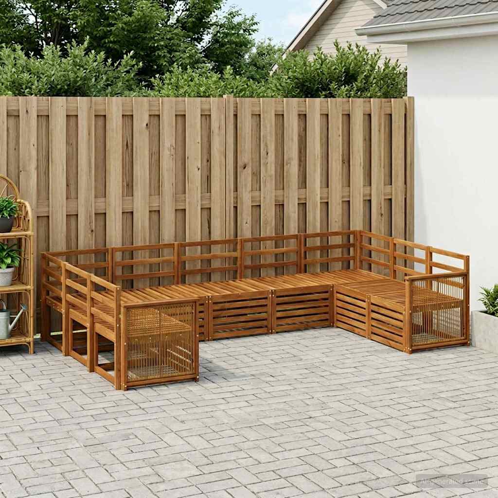 vidaXL Outdoor Sofa Set 7 pcs Natural Solid Acacia Wood 1
