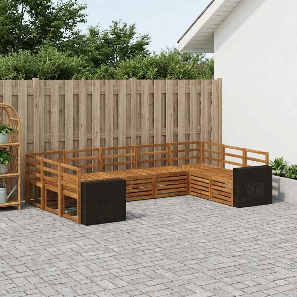 vidaXL Outdoor Sofa Set 9 pcs Natural Solid Acacia Wood 1