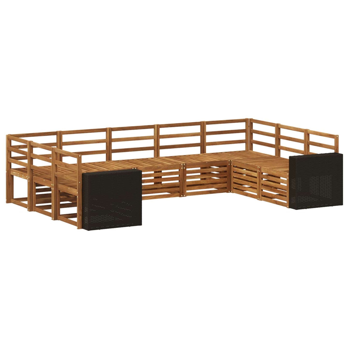 vidaXL Outdoor Sofa Set 9 pcs Natural Solid Acacia Wood 2