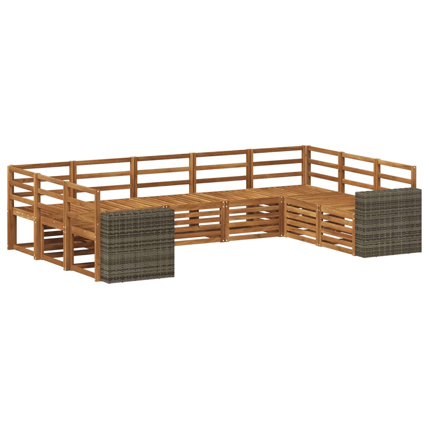 vidaXL Outdoor Sofa Set 9 pcs Natural Solid Acacia Wood 2