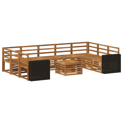 vidaXL Outdoor Sofa Set 10 pcs Natural Solid Acacia Wood 2