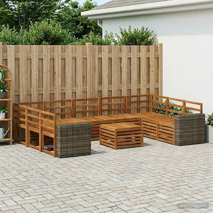 vidaXL Outdoor Sofa Set 10 pcs Natural Solid Acacia Wood 1
