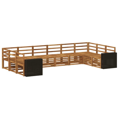 vidaXL Outdoor Sofa Set 10 pcs Natural Solid Acacia Wood 2