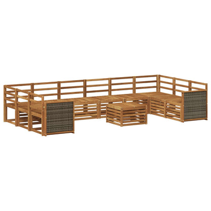vidaXL Outdoor Sofa Set 8 pcs Natural Solid Acacia Wood 2