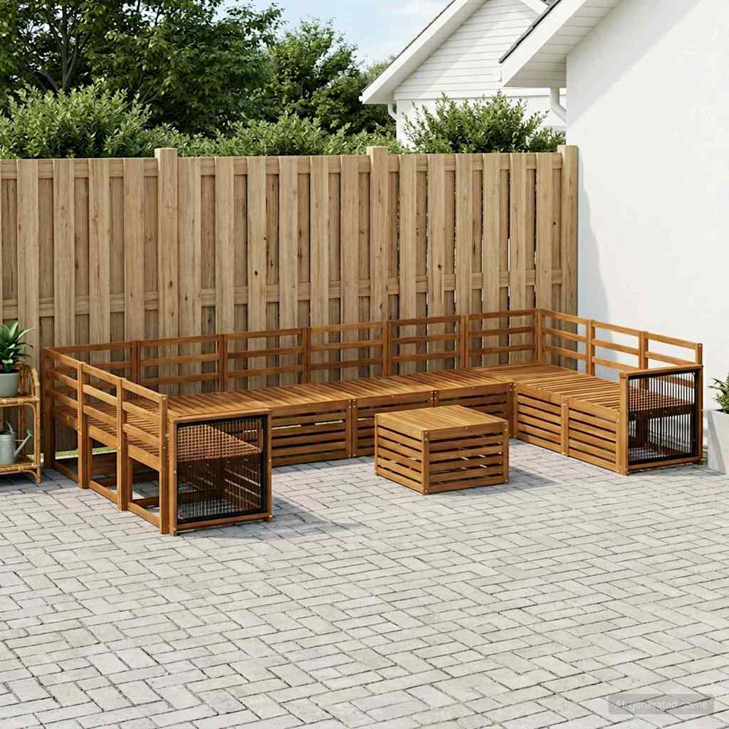 vidaXL Outdoor Sofa Set 8 pcs Natural Solid Acacia Wood 1