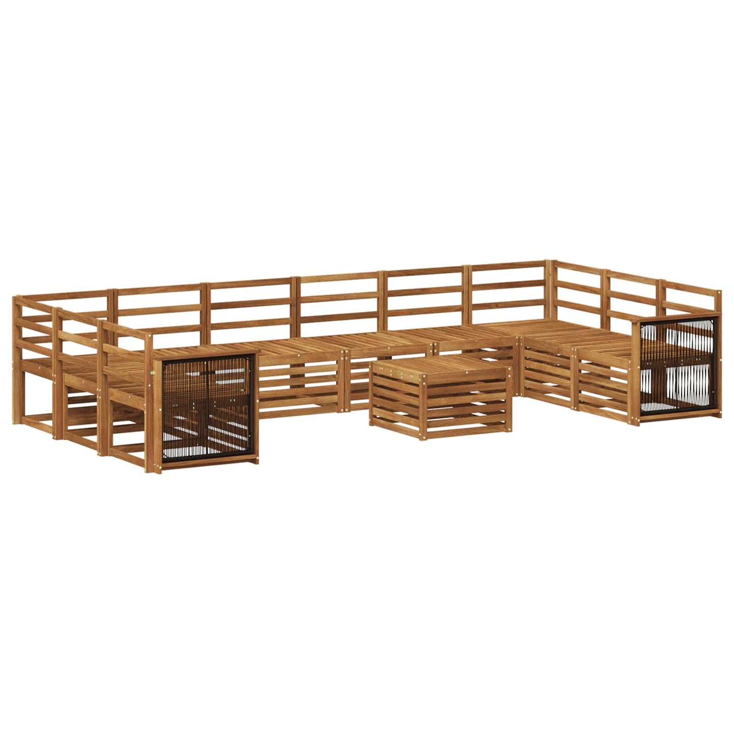 vidaXL Outdoor Sofa Set 8 pcs Natural Solid Acacia Wood 2