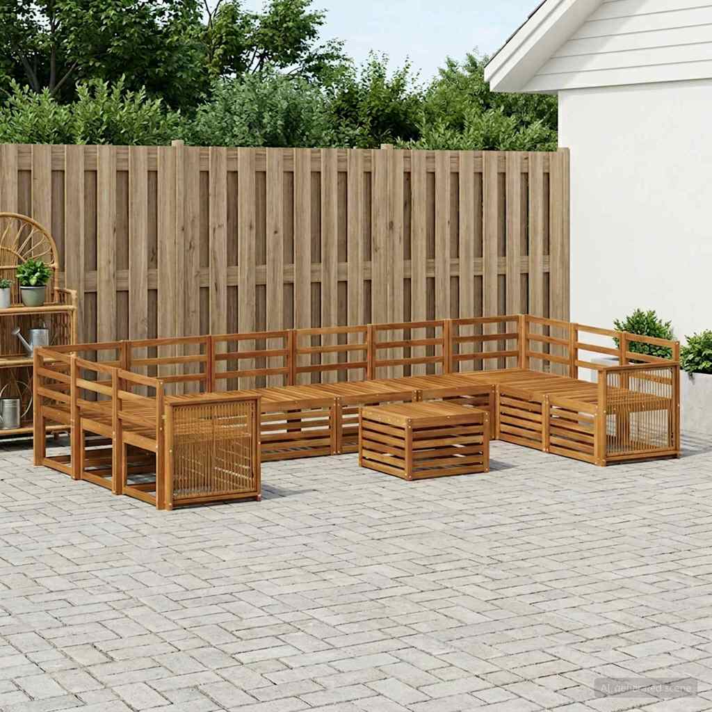 vidaXL Outdoor Sofa Set 8 pcs Natural Solid Acacia Wood 1