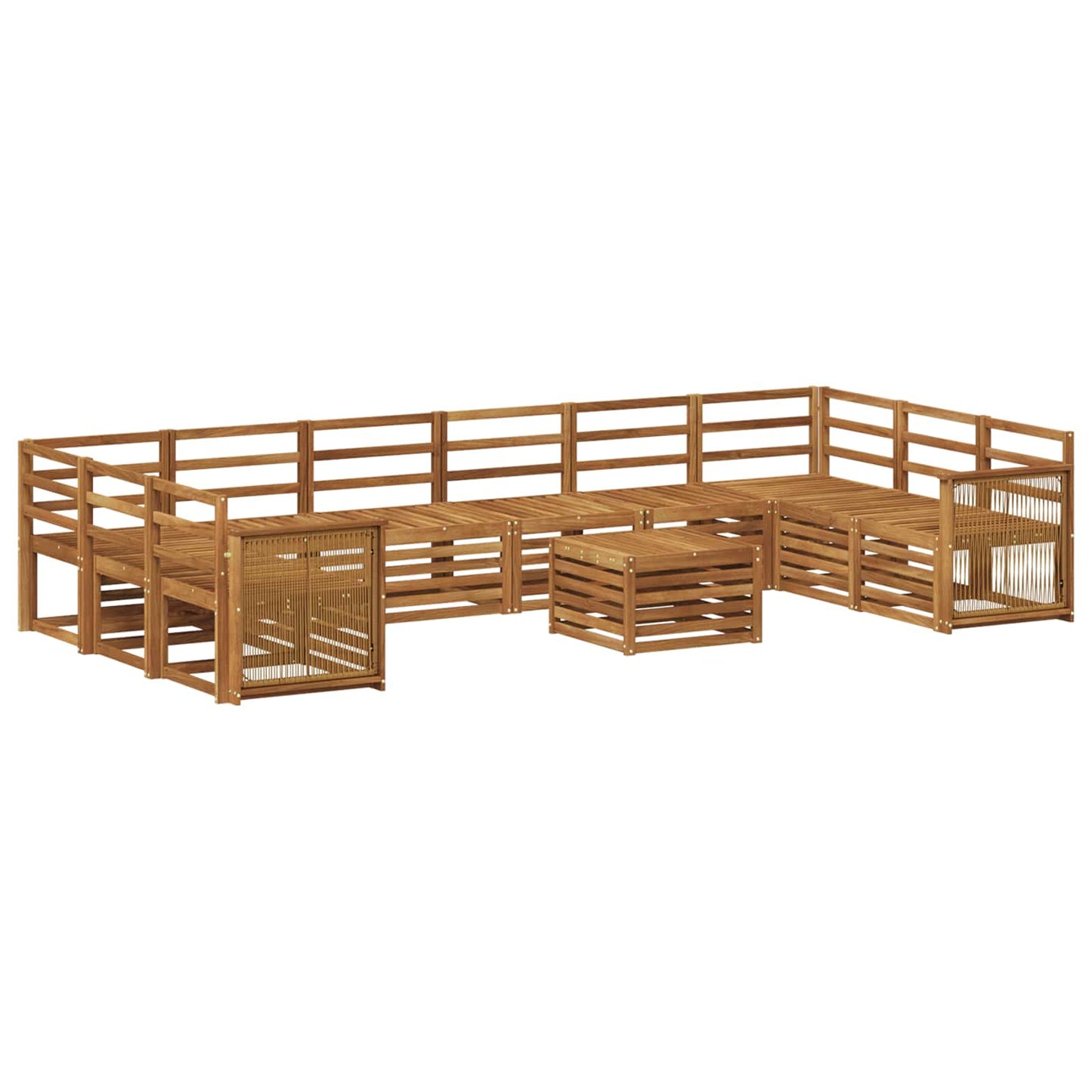vidaXL Outdoor Sofa Set 8 pcs Natural Solid Acacia Wood 2