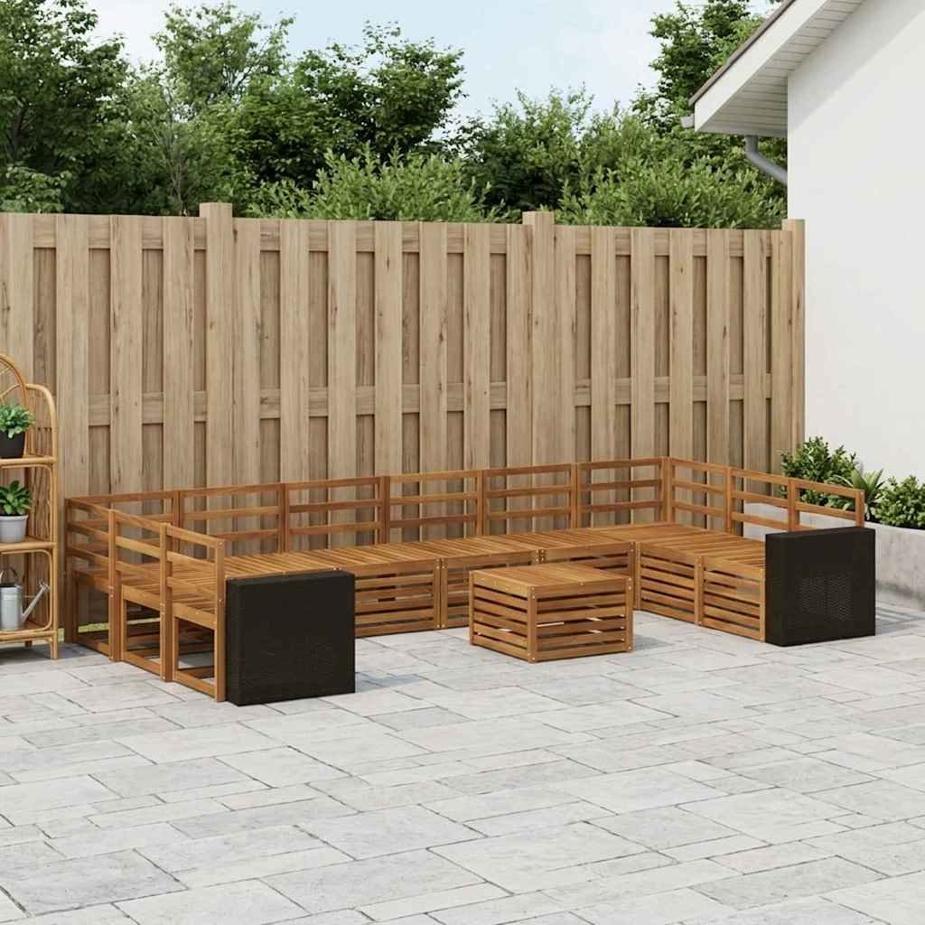 vidaXL Outdoor Sofa Set 11 pcs Natural Solid Acacia Wood 1