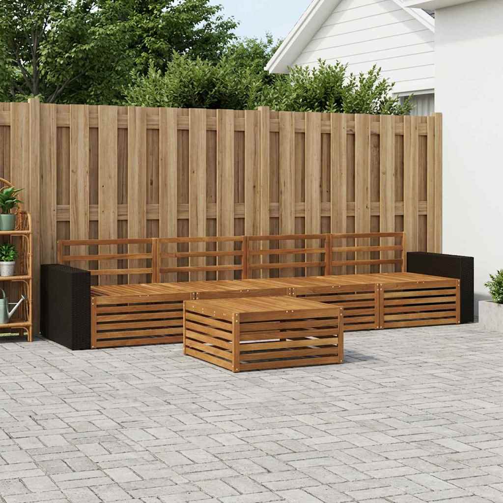 vidaXL Outdoor Sofa Set 5 pcs Natural Solid Acacia Wood 1