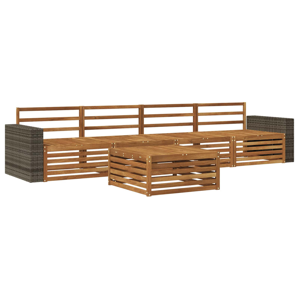 vidaXL Outdoor Sofa Set 5 pcs Natural Solid Acacia Wood 2